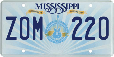 MS license plate ZOM220
