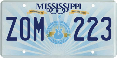 MS license plate ZOM223
