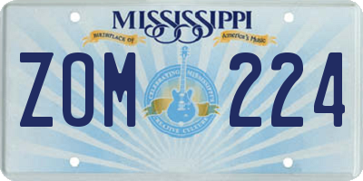 MS license plate ZOM224