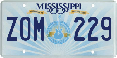MS license plate ZOM229