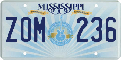 MS license plate ZOM236