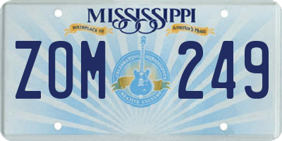 MS license plate ZOM249