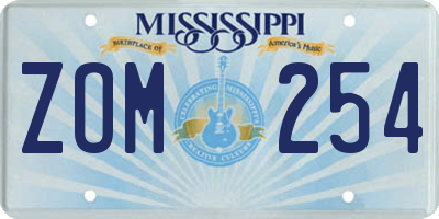 MS license plate ZOM254