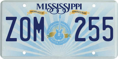 MS license plate ZOM255
