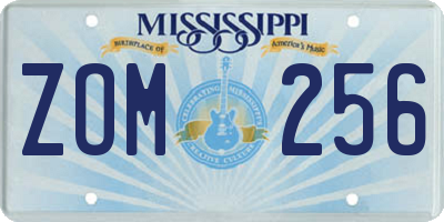 MS license plate ZOM256