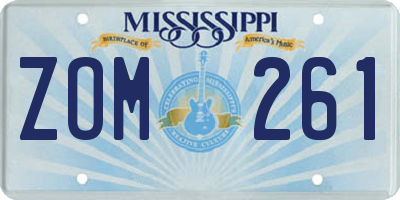 MS license plate ZOM261
