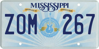 MS license plate ZOM267