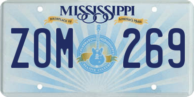 MS license plate ZOM269