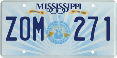 MS license plate ZOM271