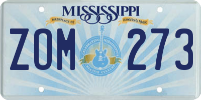 MS license plate ZOM273