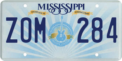MS license plate ZOM284