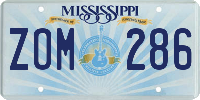 MS license plate ZOM286