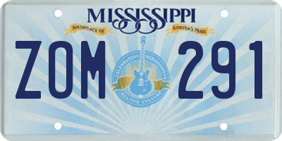 MS license plate ZOM291