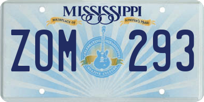 MS license plate ZOM293