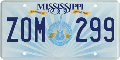MS license plate ZOM299