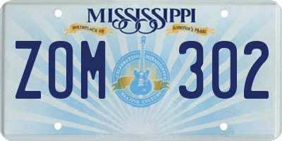 MS license plate ZOM302