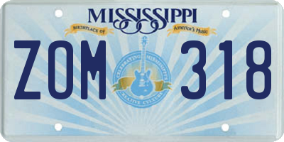 MS license plate ZOM318