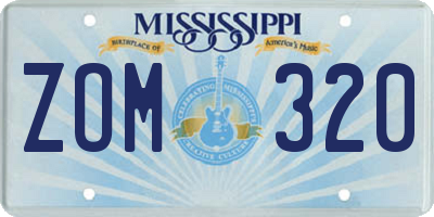 MS license plate ZOM320