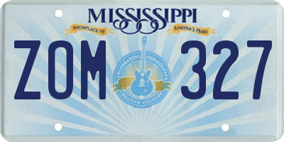 MS license plate ZOM327