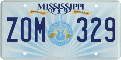 MS license plate ZOM329