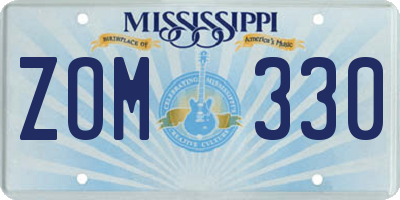 MS license plate ZOM330
