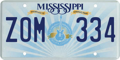 MS license plate ZOM334