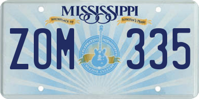 MS license plate ZOM335