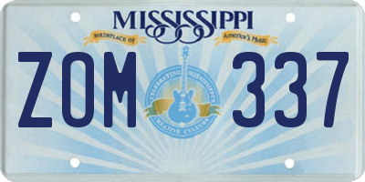 MS license plate ZOM337