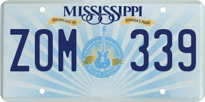 MS license plate ZOM339