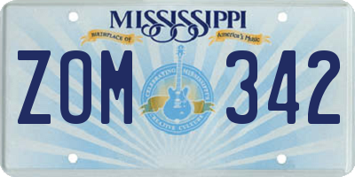 MS license plate ZOM342