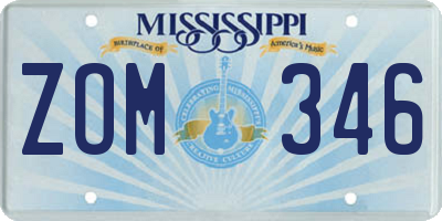 MS license plate ZOM346