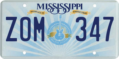 MS license plate ZOM347