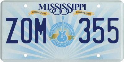 MS license plate ZOM355