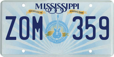 MS license plate ZOM359