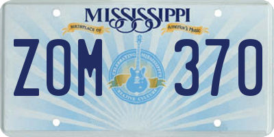 MS license plate ZOM370