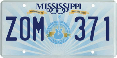 MS license plate ZOM371