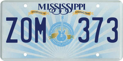 MS license plate ZOM373