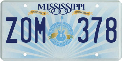MS license plate ZOM378