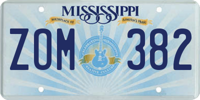 MS license plate ZOM382