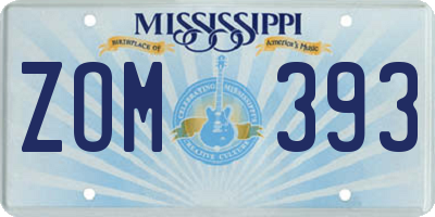 MS license plate ZOM393