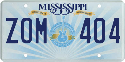 MS license plate ZOM404