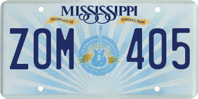 MS license plate ZOM405