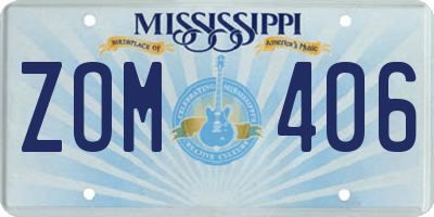 MS license plate ZOM406