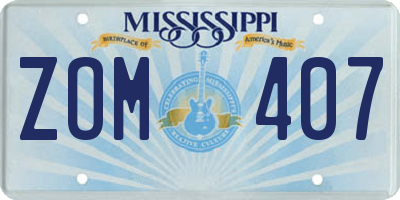 MS license plate ZOM407