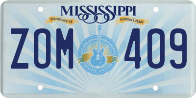 MS license plate ZOM409