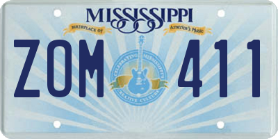 MS license plate ZOM411