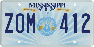 MS license plate ZOM412