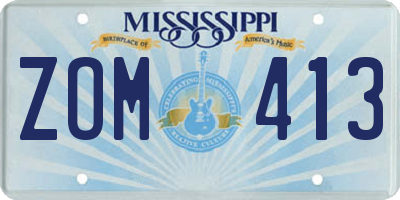 MS license plate ZOM413