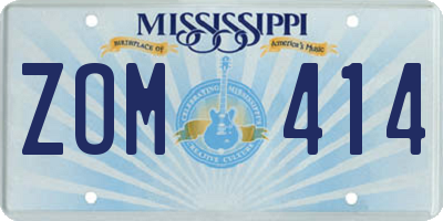 MS license plate ZOM414