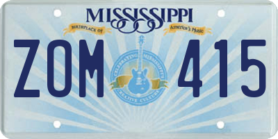 MS license plate ZOM415